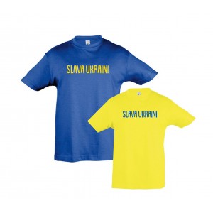 Vaikiški Ukrainos marškinėliai „Slava Ukraini“