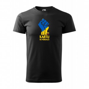 Juodi Ukrainos marškinėliai „Iki pergalės“
